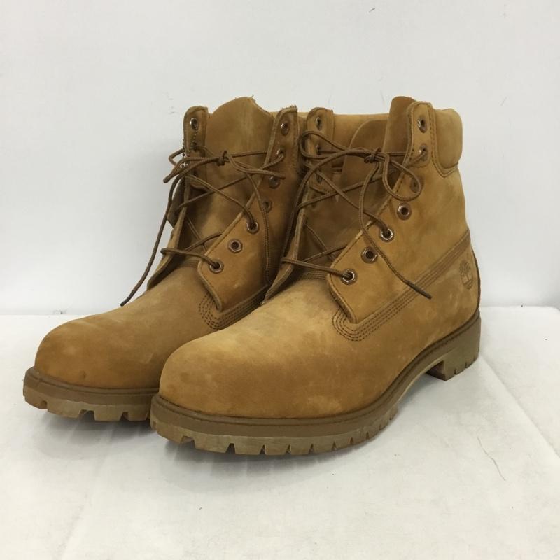 ティンバーランド Timberland ブーツ ショートブーツ レースアップ ワンポイント キャメル / キャメル / メンズ USED 古着 中古 10160836