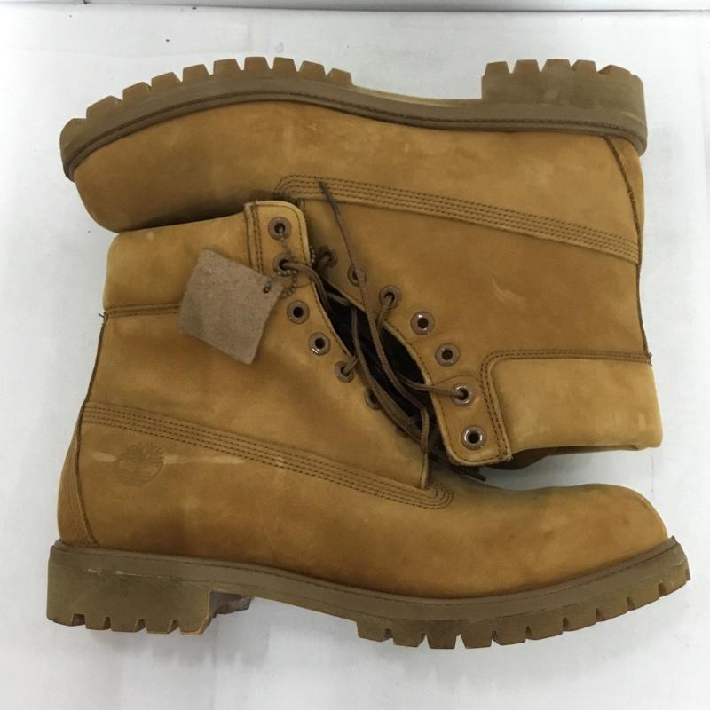 ティンバーランド Timberland ブーツ ショートブーツ レースアップ ワンポイント キャメル / キャメル / メンズ USED 古着 中古 10160836