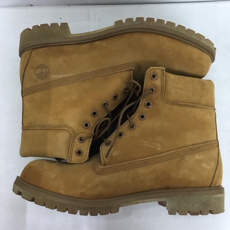 ティンバーランド Timberland ブーツ ショートブーツ レースアップ ワンポイント キャメル / キャメル / メンズ USED 古着 中古 10160836