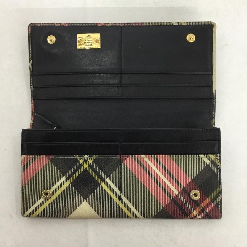 ヴィヴィアンウエストウッド Vivienne Westwood 財布 長財布 チェック ワンポイント マルチカラー / マルチカラー / multicolor レディース USED 古着 中古 10160839