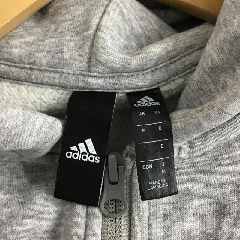 アディダス adidas パーカー 長袖 ジップパーカー M 無地 灰 / グレー / gray レディース USED 古着 中古 10160848