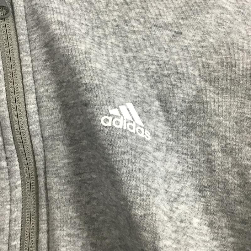 アディダス adidas パーカー 長袖 ジップパーカー M 無地 灰 / グレー / gray レディース USED 古着 中古 10160848