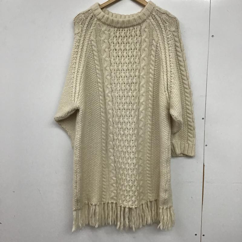 ジーナシス JEANASIS ニット、セーター 長袖 JS070929MC FREE 無地 白 / ホワイト / white レディース USED 古着 中古 10160854