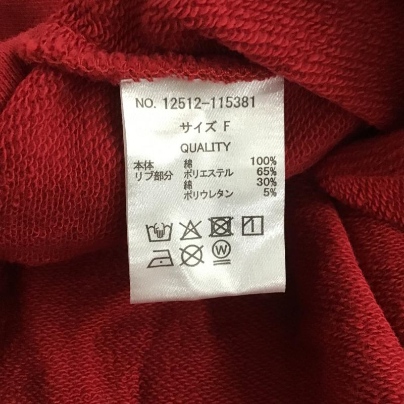 アクレント ACLENT トレーナー 長袖 12512-115381 カットオフワンショルダールーズスウェット FREE 無地 赤 / レッド / red レディース USED 古着 中古 10160856