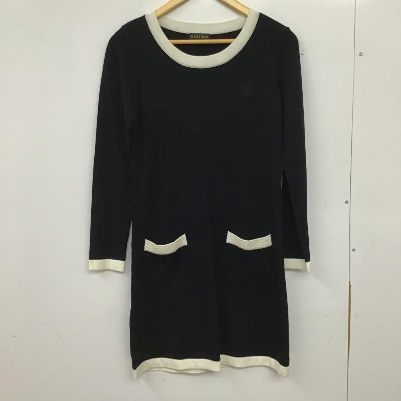 クレイサス CLATHAS ワンピース ミニスカート 38 無地 黒 / ブラック / black レディース USED 古着 中古 10160857