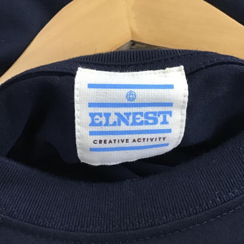 エルネストクリエイティブアクティビティ ELNEST CREATIVE ACTIVITY Tシャツ 半袖 半袖カットソー プリントTシャツ クルーネックカットソー XL ロゴ、文字 紺 / ネイビー / navy メンズ USED 古着 中古 10160858