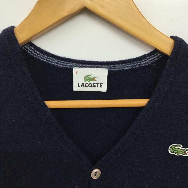 ラコステ LACOSTE カーディガン 長袖 3 無地 紺 / ネイビー / navy レディース USED 古着 中古 10160859