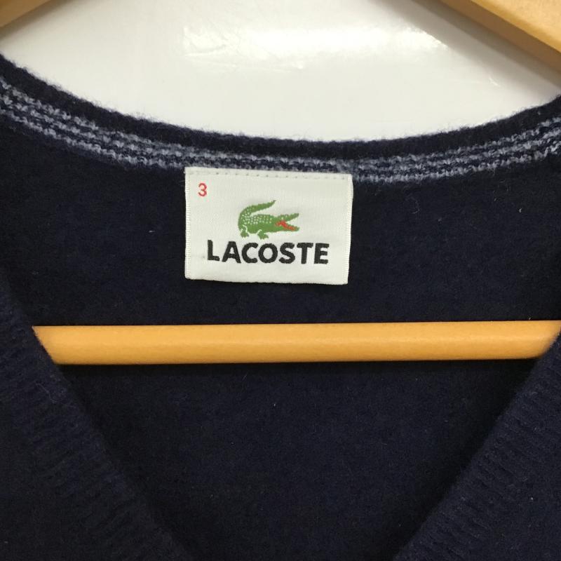 ラコステ LACOSTE カーディガン 長袖 3 無地 紺 / ネイビー / navy レディース USED 古着 中古 10160859