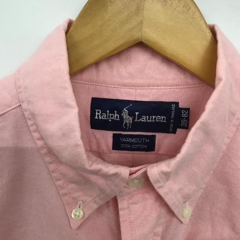 ラルフローレン RALPHLAUREN シャツ、ブラウス 長袖 長袖シャツ 刺繍シャツ カラーシャツ ボタンダウンシャツ ロゴ、文字 桃 / ピンク / pink メンズ USED 古着 中古 10160860