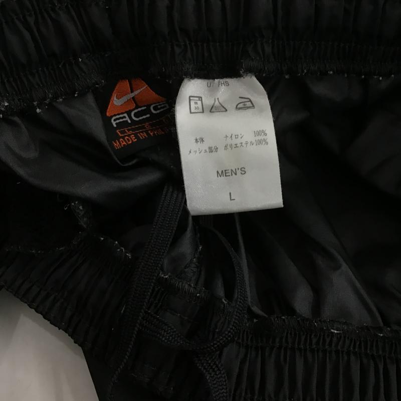 ナイキ エィシージー NIKE ACG パンツ ワークパンツ、ペインターパンツ ナイロンパンツ ワイドパンツ カジュアルパンツ L ロゴ、文字 黒 / ブラック / black メンズ USED 古着 中古 10160863