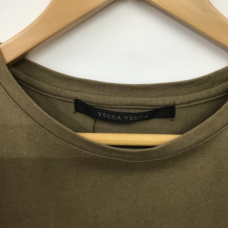イェッカヴェッカ YECCA VECCA Tシャツ 半袖 FREE ロゴ、文字 X プリント カーキ / カーキ / khaki レディース USED 古着 中古 10160864