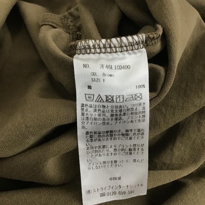 イェッカヴェッカ YECCA VECCA Tシャツ 半袖 FREE ロゴ、文字 X プリント カーキ / カーキ / khaki レディース USED 古着 中古 10160864