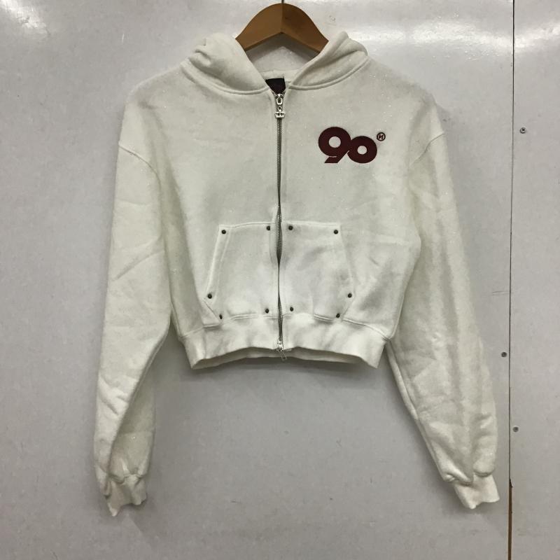 ナインティナインティ 9090 パーカー 長袖 M ロゴ、文字 白 / ホワイト / white レディース USED 古着 中古 10160869