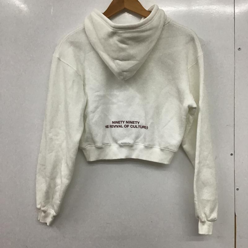 ナインティナインティ 9090 パーカー 長袖 M ロゴ、文字 白 / ホワイト / white レディース USED 古着 中古 10160869