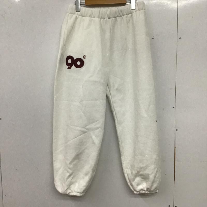 ナインティナインティ 9090 パンツ ワークパンツ、ペインターパンツ スウェットパンツ M ロゴ、文字 X プリント 白 / ホワイト / white レディース USED 古着 中古 10160871