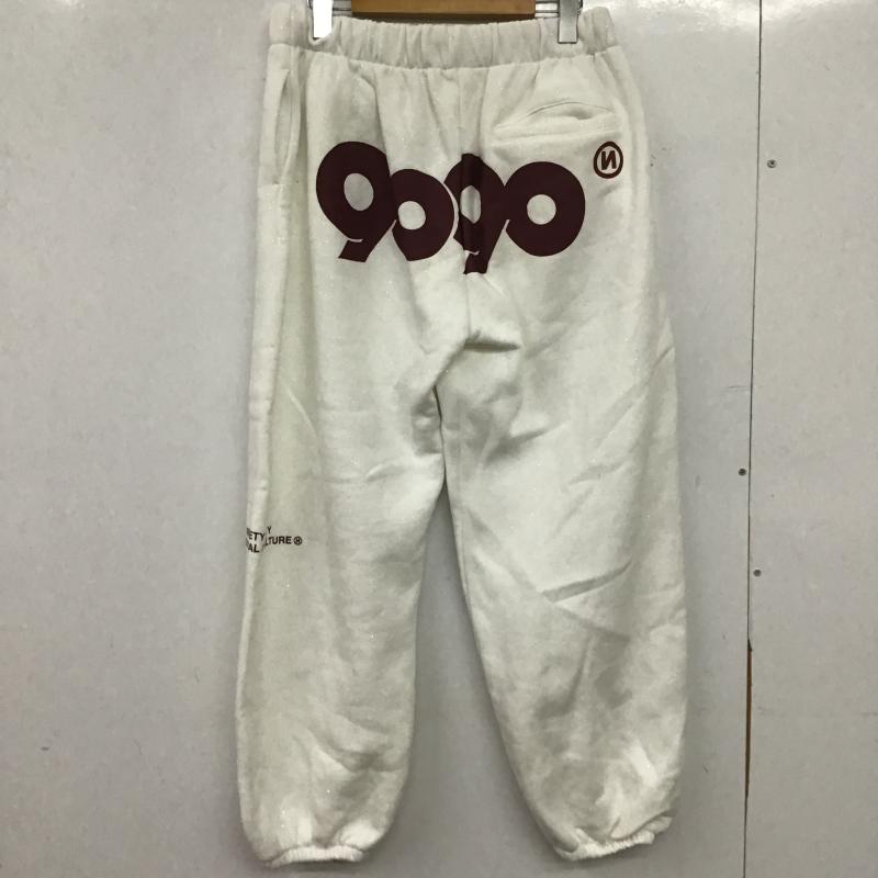 ナインティナインティ 9090 パンツ ワークパンツ、ペインターパンツ スウェットパンツ M ロゴ、文字 X プリント 白 / ホワイト / white レディース USED 古着 中古 10160871