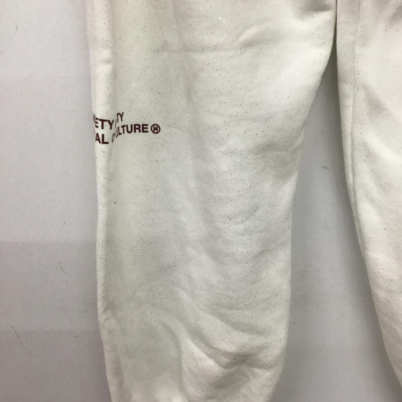 ナインティナインティ 9090 パンツ ワークパンツ、ペインターパンツ スウェットパンツ M ロゴ、文字 X プリント 白 / ホワイト / white レディース USED 古着 中古 10160871