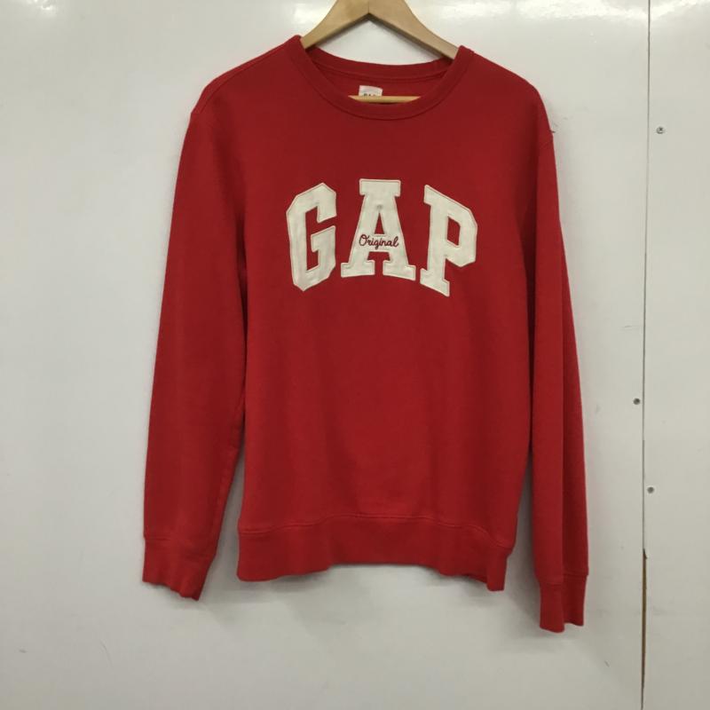 ギャップ GAP トレーナー 長袖 長袖トレーナー スウェット クルーネック プルオーバー S ロゴ、文字 赤 / レッド / red メンズ USED 古着 中古 10160876