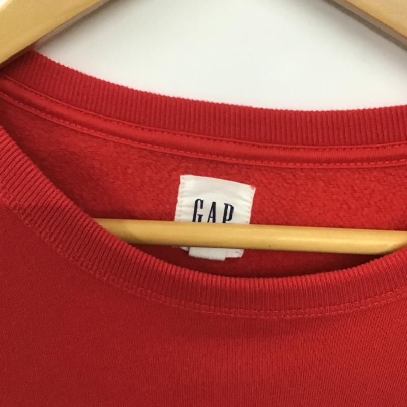 ギャップ GAP トレーナー 長袖 長袖トレーナー スウェット クルーネック プルオーバー S ロゴ、文字 赤 / レッド / red メンズ USED 古着 中古 10160876