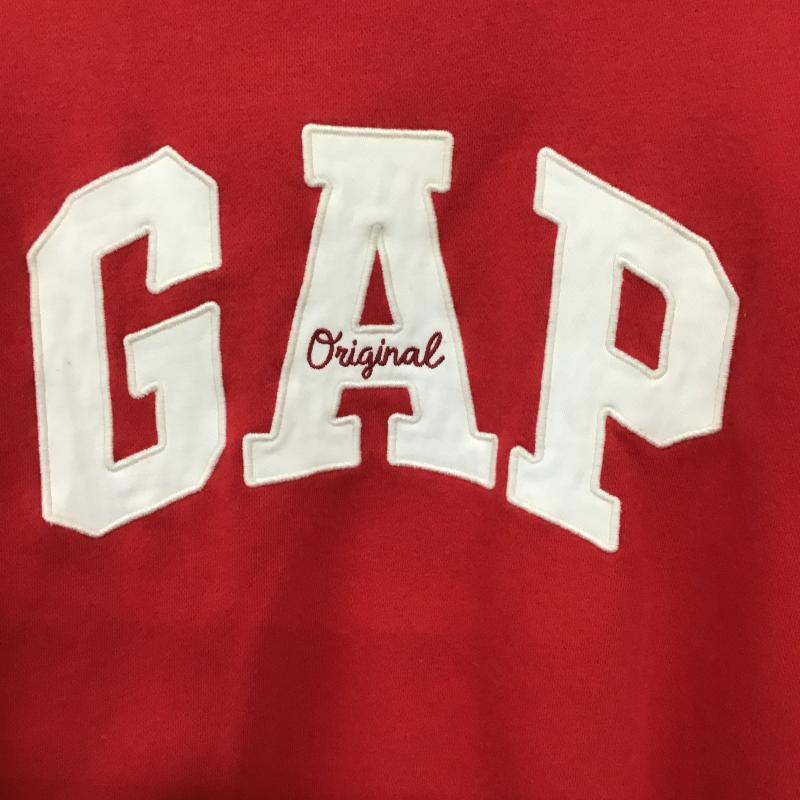 ギャップ GAP トレーナー 長袖 長袖トレーナー スウェット クルーネック プルオーバー S ロゴ、文字 赤 / レッド / red メンズ USED 古着 中古 10160876