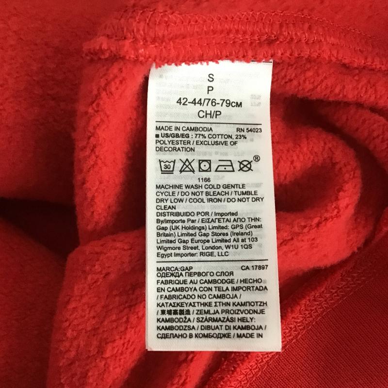 ギャップ GAP トレーナー 長袖 長袖トレーナー スウェット クルーネック プルオーバー S ロゴ、文字 赤 / レッド / red メンズ USED 古着 中古 10160876