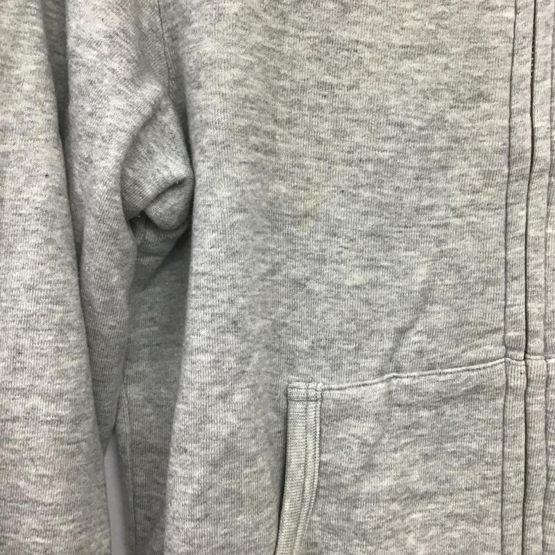 アディダス adidas パーカー 長袖 ジップアップパーカー 長袖パーカー カジュアルジャケット M ロゴ、文字 灰 / グレー / gray メンズ USED 古着 中古 10160879