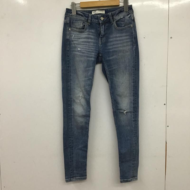 ザラ ZARA パンツ デニム、ジーンズ 34 無地 水色 / ライトブルー / レディース USED 古着 中古 10160885
