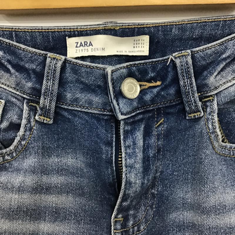 ザラ ZARA パンツ デニム、ジーンズ 34 無地 水色 / ライトブルー / レディース USED 古着 中古 10160885