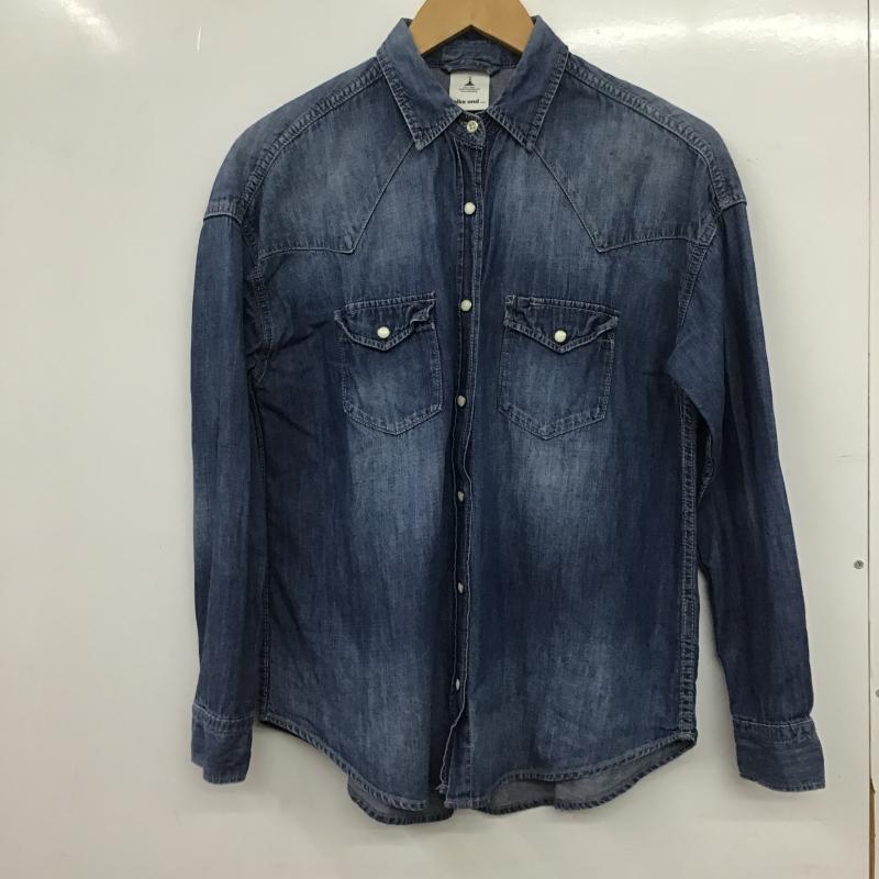 ニコアンド niko and... シャツ、ブラウス 長袖 無地 青 / ブルー / blue レディース USED 古着 中古 10160889