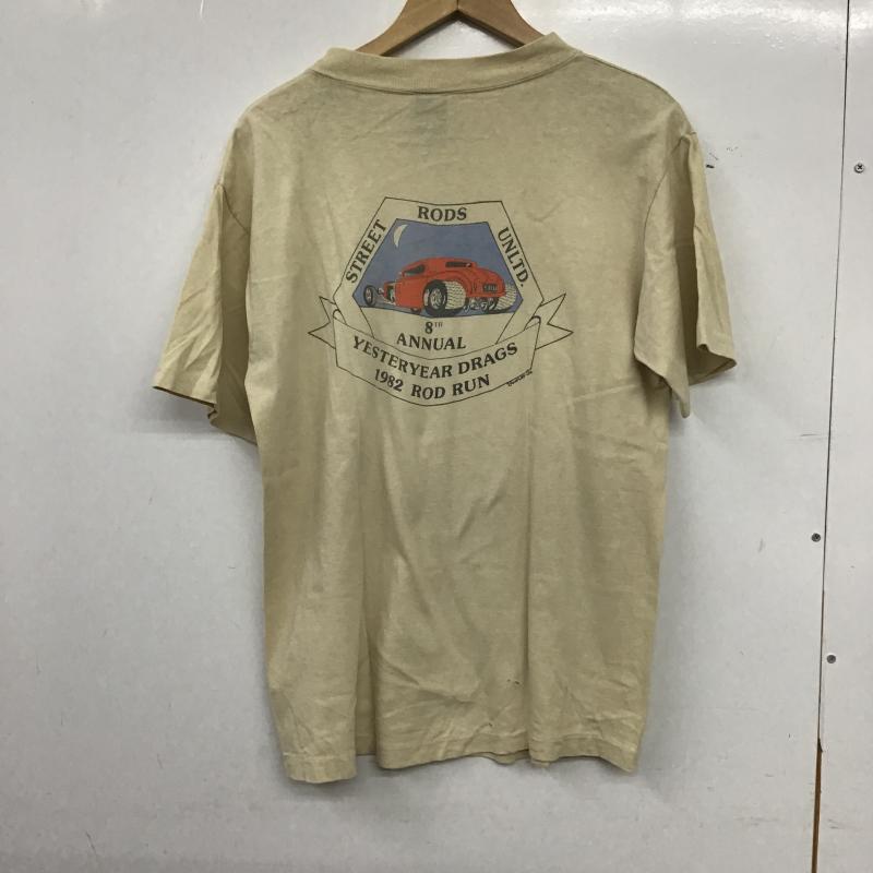 古着 USED Tシャツ 半袖 半袖カットソー プリントTシャツ クルーネックカットソー L プリント ベージュ / ベージュ / beige メンズ USED 古着 中古 10160897