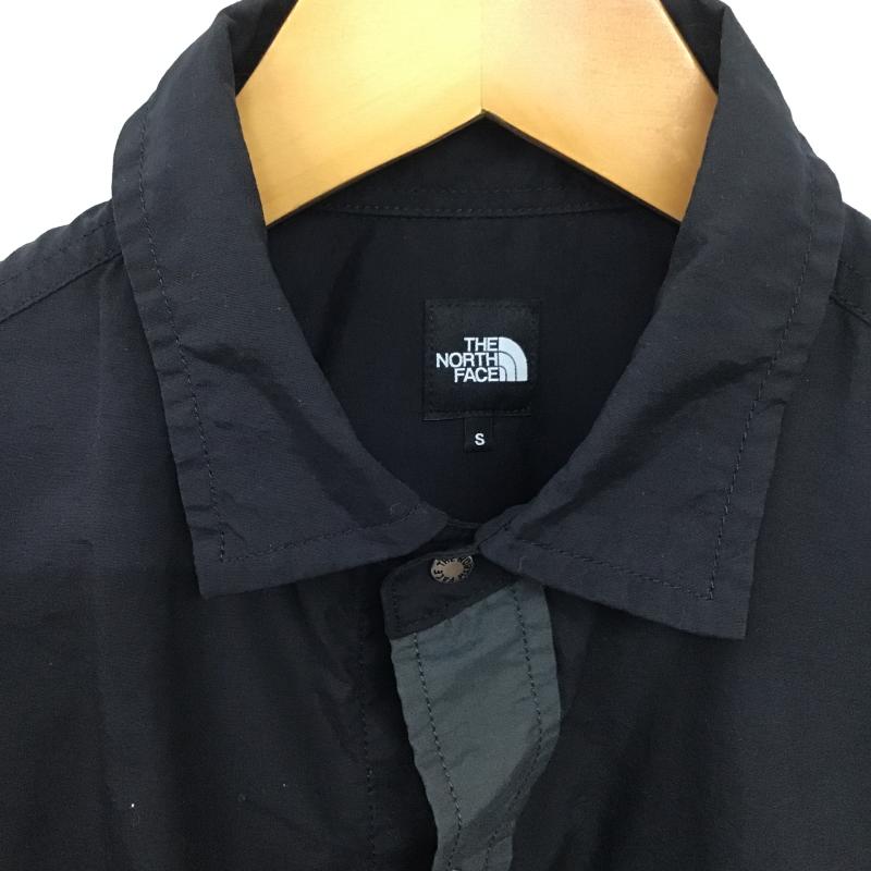 ザノースフェイス THE NORTH FACE シャツ、ブラウス 半袖 半袖シャツ プリントシャツ ポケットシャツ S ロゴ、文字 ダークグレー / ダークグレー / メンズ USED 古着 中古 10160899