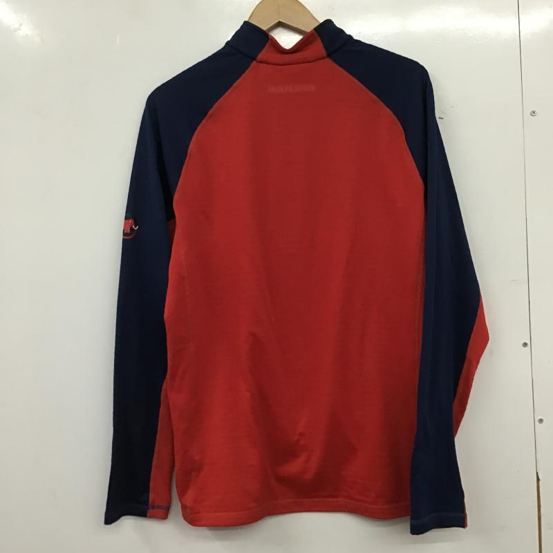マムート Mammut カットソー 長袖 長袖カットソー プリントカットソー ジップアップネック L ロゴ、文字 赤 / レッド / red X 紺 / ネイビー / navy メンズ USED 古着 中古 10160900