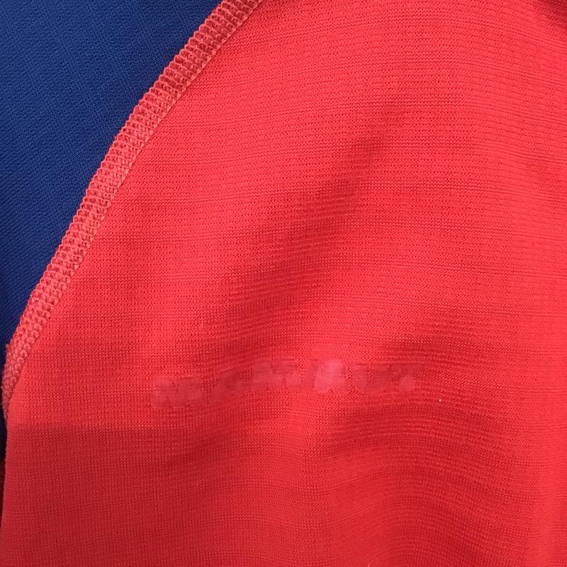 マムート Mammut カットソー 長袖 長袖カットソー プリントカットソー ジップアップネック L ロゴ、文字 赤 / レッド / red X 紺 / ネイビー / navy メンズ USED 古着 中古 10160900