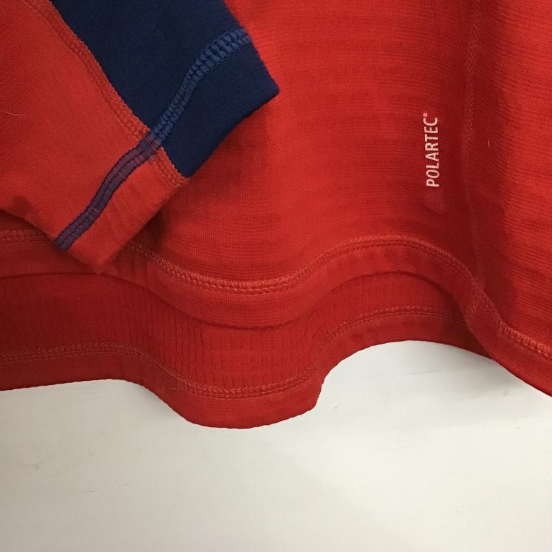 マムート Mammut カットソー 長袖 長袖カットソー プリントカットソー ジップアップネック L ロゴ、文字 赤 / レッド / red X 紺 / ネイビー / navy メンズ USED 古着 中古 10160900