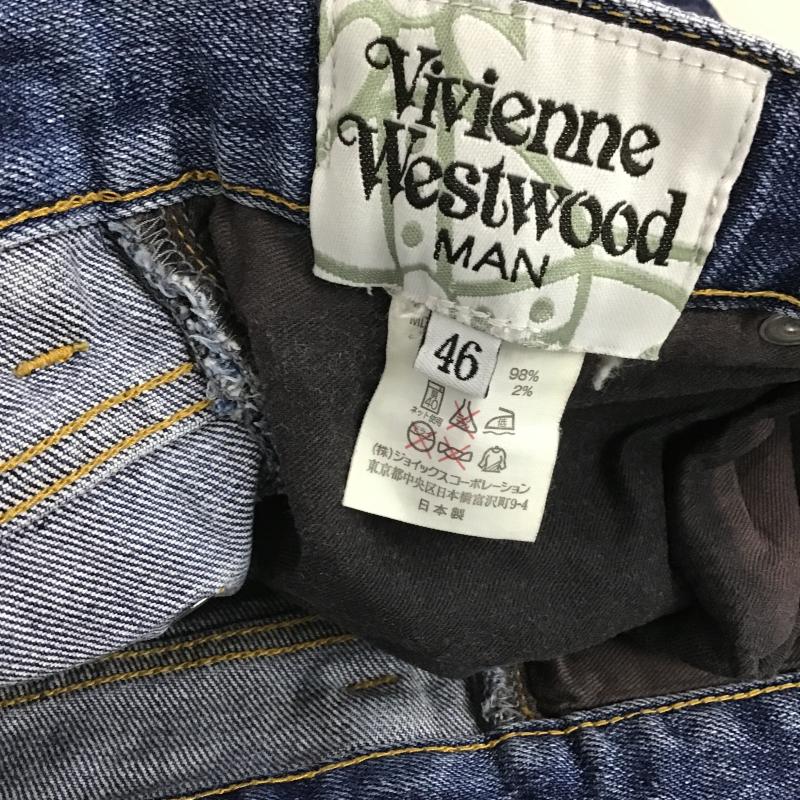 ヴィヴィアンウエストウッドマン Vivienne Westwood MAN パンツ デニム、ジーンズ デニムパンツ スリムパンツ カジュアルパンツ ストレッチパンツ 46インチ プリント インディゴ / インディゴ / Indigo メンズ USED 古着 中古 10160902