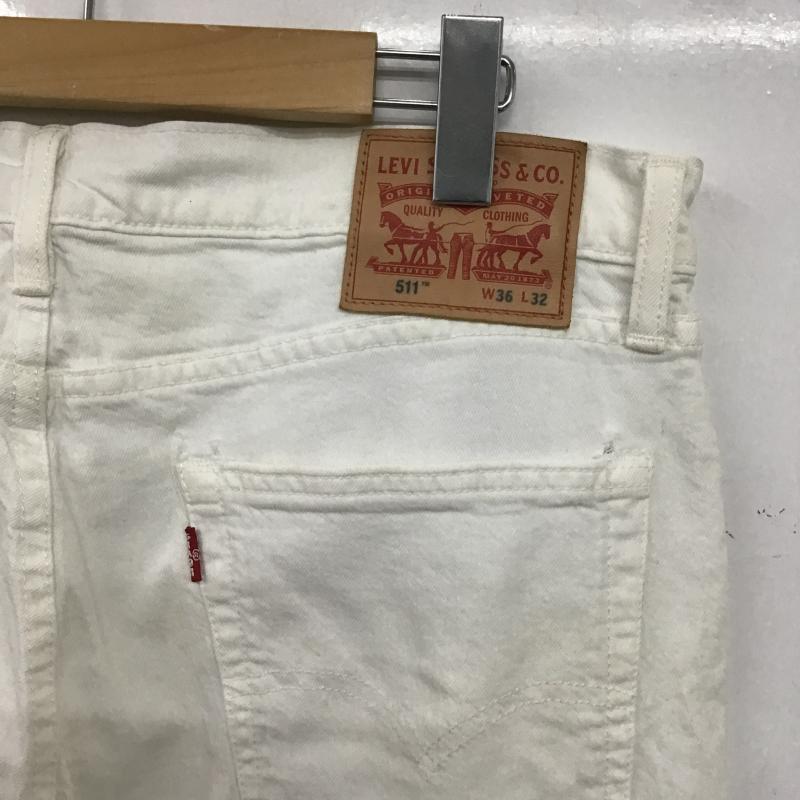 リーバイストラウスアンドコー Levi Strauss & co. パンツ デニム、ジーンズ デニムパンツ スリムパンツ カジュアルパンツ ストレッチパンツ 36 無地 白 / ホワイト / white メンズ USED 古着 中古 10160906