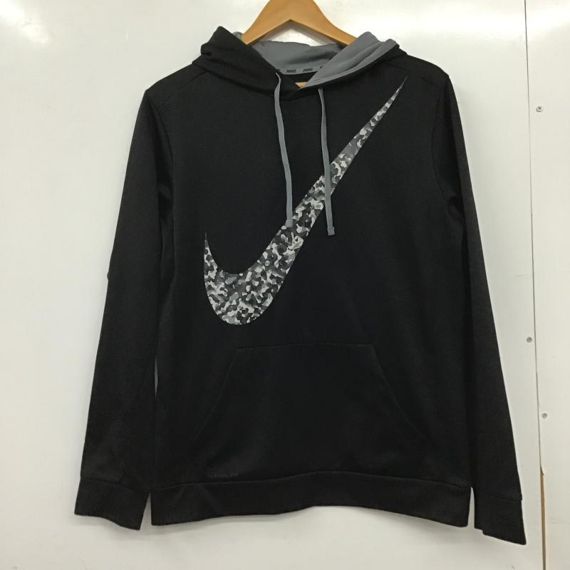 ナイキ NIKE パーカー 長袖 長袖パーカー プルオーバーパーカー スウェット L ロゴ、文字 黒 / ブラック / black メンズ USED 古着 中古 10160909