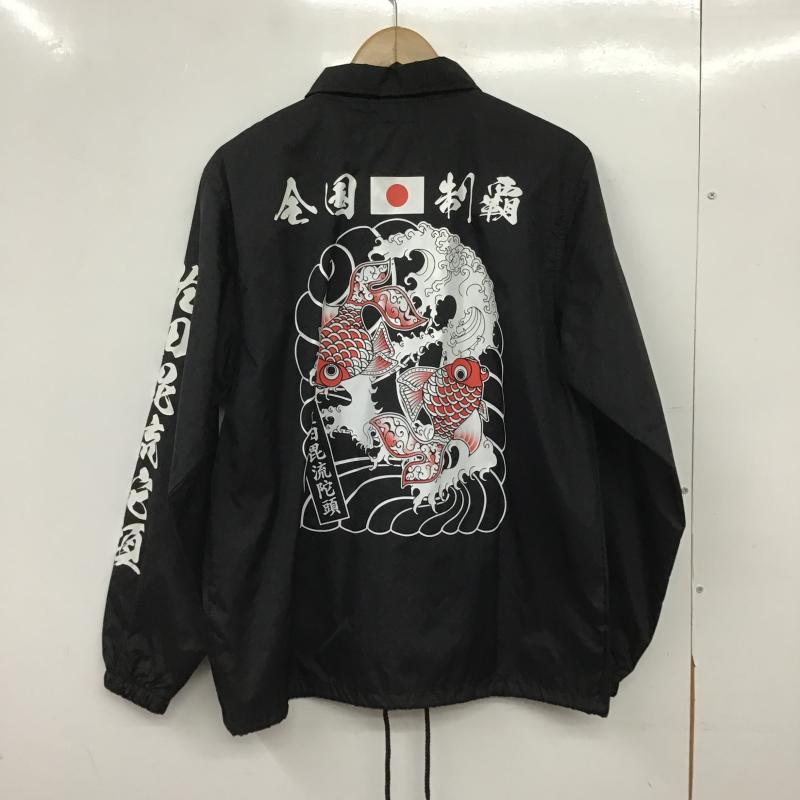 古着 USED ジャケット、上着 ジャンパー、ブルゾン ナイロンジャケット フロントボタン アウター M ロゴ、文字 黒 / ブラック / black メンズ USED 古着 中古 10160910
