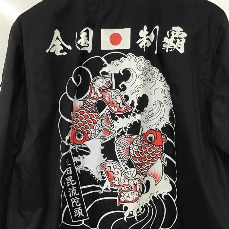 古着 USED ジャケット、上着 ジャンパー、ブルゾン ナイロンジャケット フロントボタン アウター M ロゴ、文字 黒 / ブラック / black メンズ USED 古着 中古 10160910