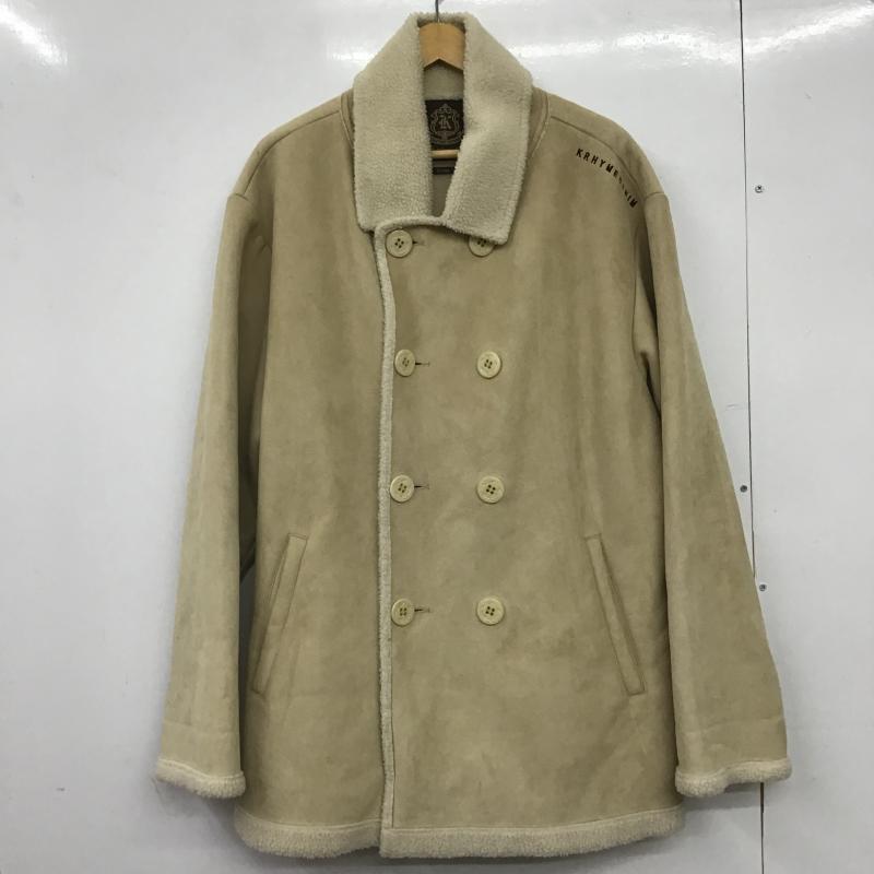 クライムデニム KRHYME DENIM ジャケット、上着 ジャンパー、ブルゾン ボアジャケット アウター フロントボタン XL ロゴ、文字 ベージュ / ベージュ / beige メンズ USED 古着 中古 10160911