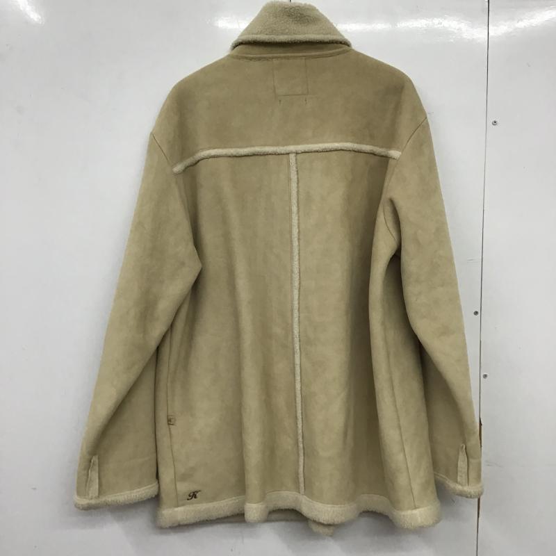 クライムデニム KRHYME DENIM ジャケット、上着 ジャンパー、ブルゾン ボアジャケット アウター フロントボタン XL ロゴ、文字 ベージュ / ベージュ / beige メンズ USED 古着 中古 10160911