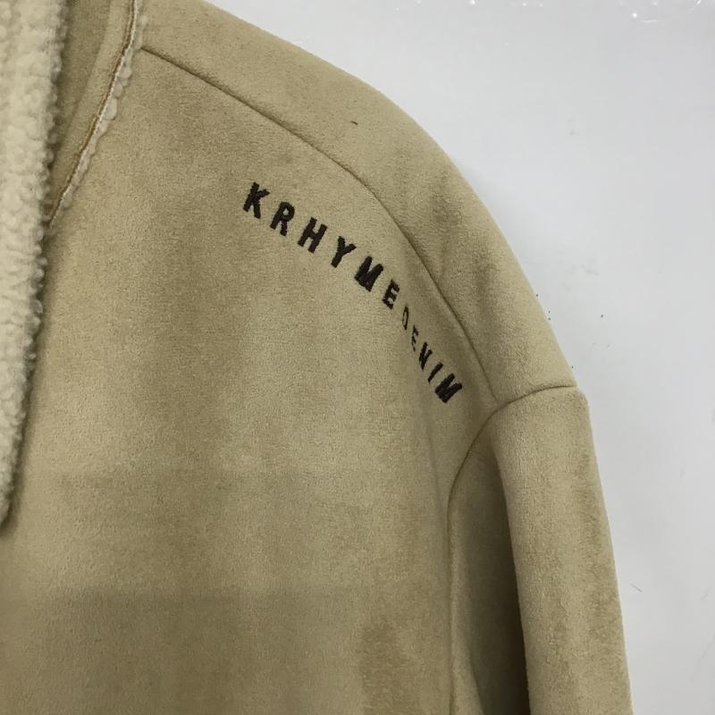クライムデニム KRHYME DENIM ジャケット、上着 ジャンパー、ブルゾン ボアジャケット アウター フロントボタン XL ロゴ、文字 ベージュ / ベージュ / beige メンズ USED 古着 中古 10160911