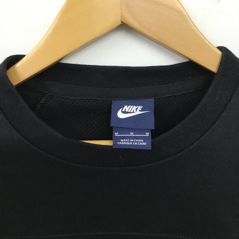 ナイキ NIKE カットソー 長袖 長袖カットソー プリントカットソー クルーネック M ロゴ、文字 白 / ホワイト / white X 黒 / ブラック / black メンズ USED 古着 中古 10160914