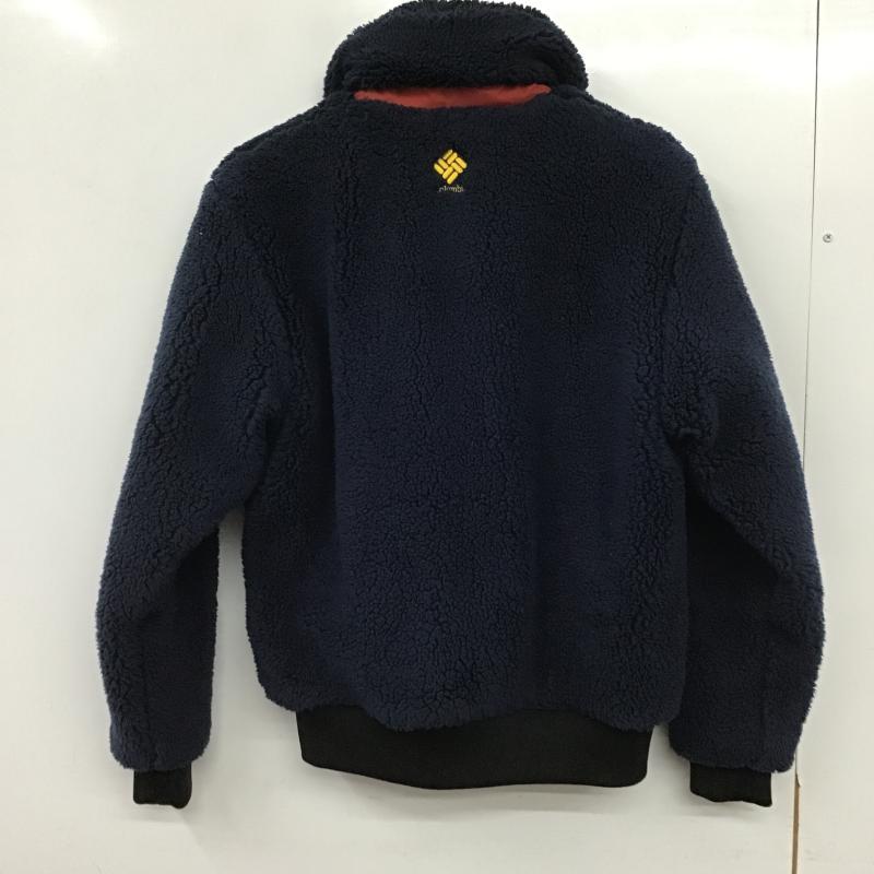 コロンビア Columbia ジャケット、上着 ジャンパー、ブルゾン ジップアップジャケット ボアジャケット アウター S ロゴ、文字 紺 / ネイビー / navy メンズ USED 古着 中古 10160917