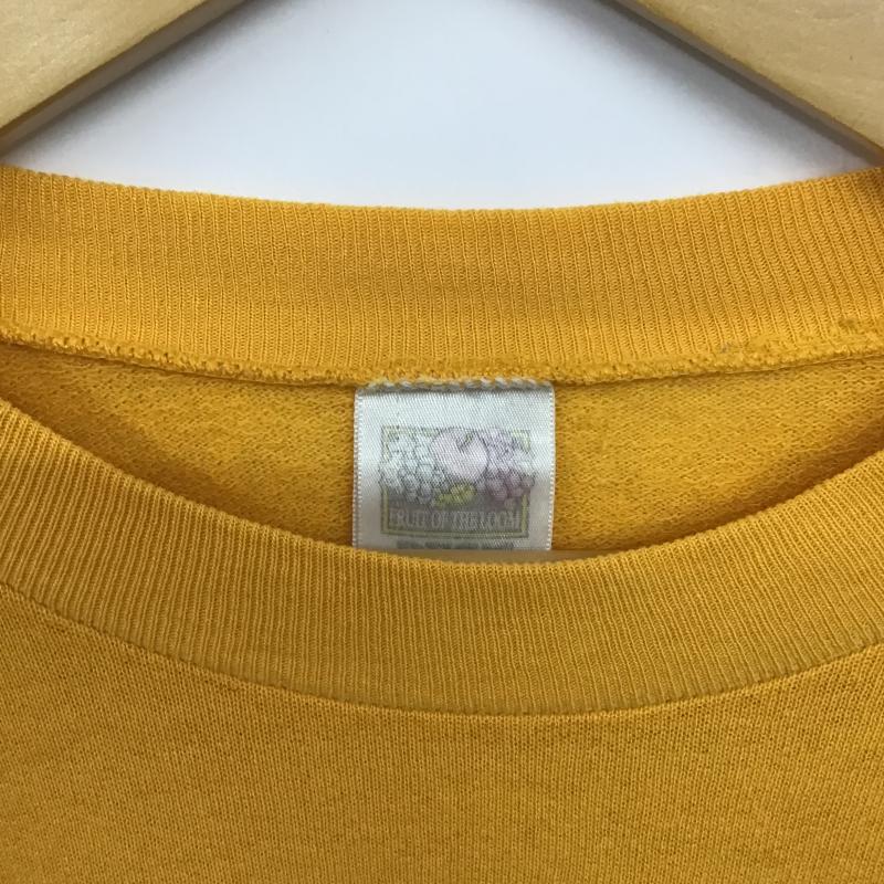 フルーツオブザルーム FRUIT OF THE LOOM トレーナー 長袖 長袖トレーナー スウェット クルーネック プルオーバー M ロゴ、文字 黄 / イエロー / yellow メンズ USED 古着 中古 10160920