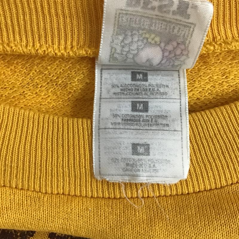 フルーツオブザルーム FRUIT OF THE LOOM トレーナー 長袖 長袖トレーナー スウェット クルーネック プルオーバー M ロゴ、文字 黄 / イエロー / yellow メンズ USED 古着 中古 10160920