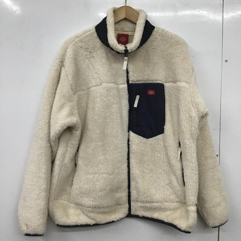 ディッキーズ Dickies ジャケット、上着 ジャンパー、ブルゾン ジップアップジャケット フリースジャケット アウター L ロゴ、文字 アイボリー / アイボリー / メンズ USED 古着 中古 10160922