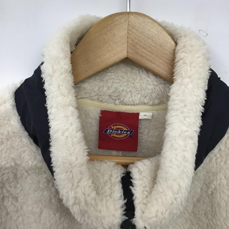 ディッキーズ Dickies ジャケット、上着 ジャンパー、ブルゾン ジップアップジャケット フリースジャケット アウター L ロゴ、文字 アイボリー / アイボリー / メンズ USED 古着 中古 10160922