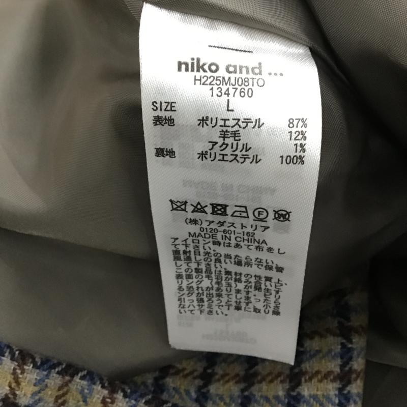 ニコアンド niko and... コート コート一般 ショートコート アウター カジュアルジャケット L チェック マルチカラー / マルチカラー / multicolor メンズ USED 古着 中古 10160923