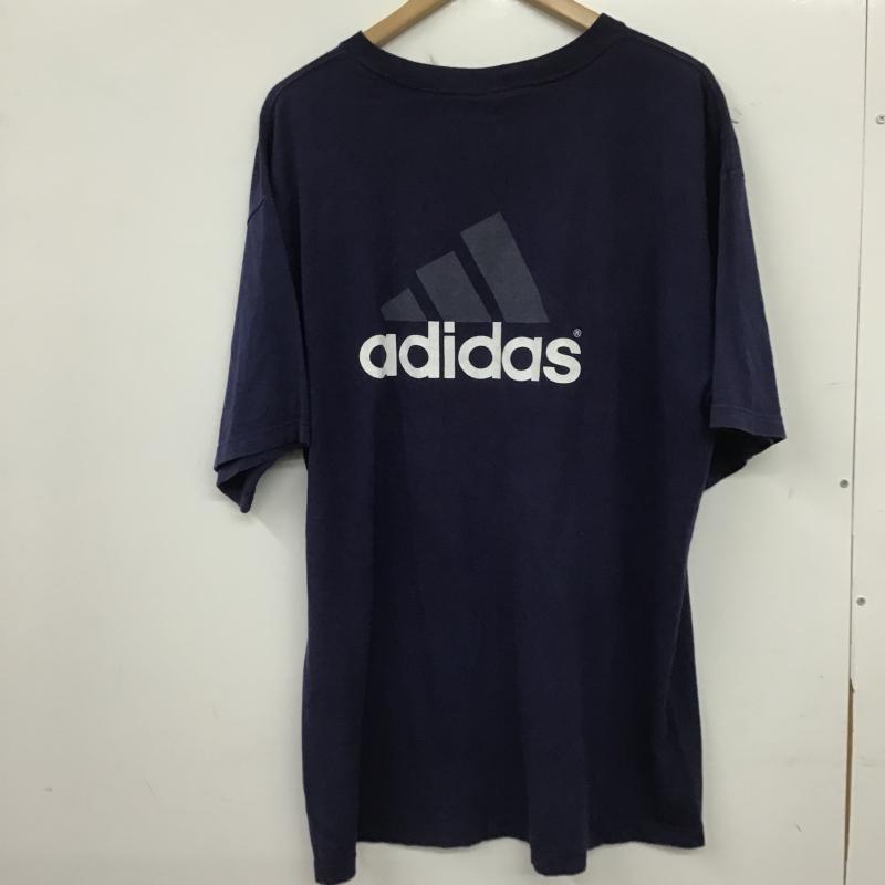 アディダス adidas Tシャツ 半袖 半袖カットソー プリントTシャツ クルーネックカットソー L ロゴ、文字 紺 / ネイビー / navy メンズ USED 古着 中古 10160929